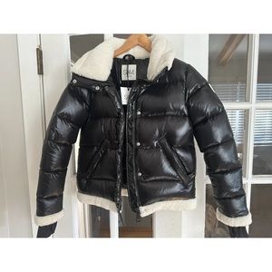 SAM. Gigi shearling trim puffer jacket size XS in Jet